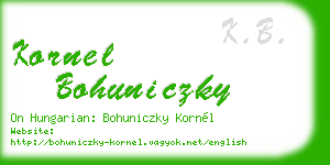kornel bohuniczky business card